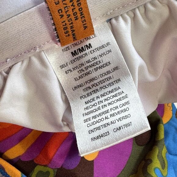 Trina Turk Floral Print Halter Bandeau Med Side Bottom Small Swim Bikini - Picture 8 of 8